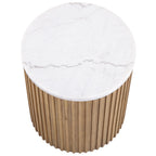 Colvin 3PC White Marble Set, Brown
