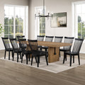 Aubrey Brown Rect Table + 10Vaughn Black