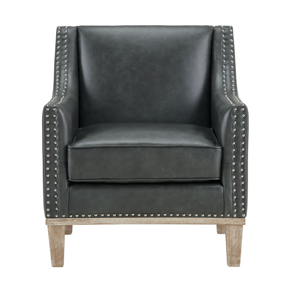 Augusta-16038-Chair-W/Wood-Leg-Distressed-In-Phoenix-Magnetite-(ISTA-3-Packaging)