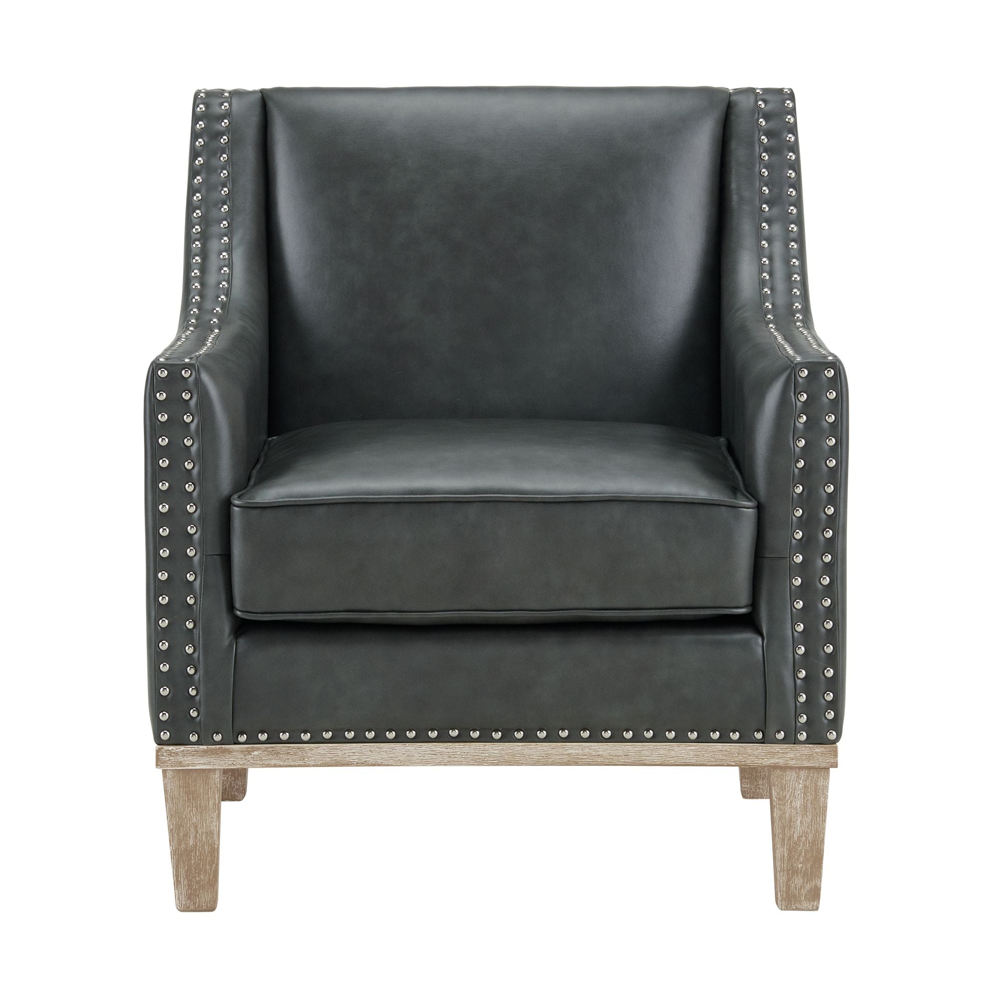 Augusta-16038-Chair-W/Wood-Leg-Distressed-In-Phoenix-Magnetite-(ISTA-3-Packaging)