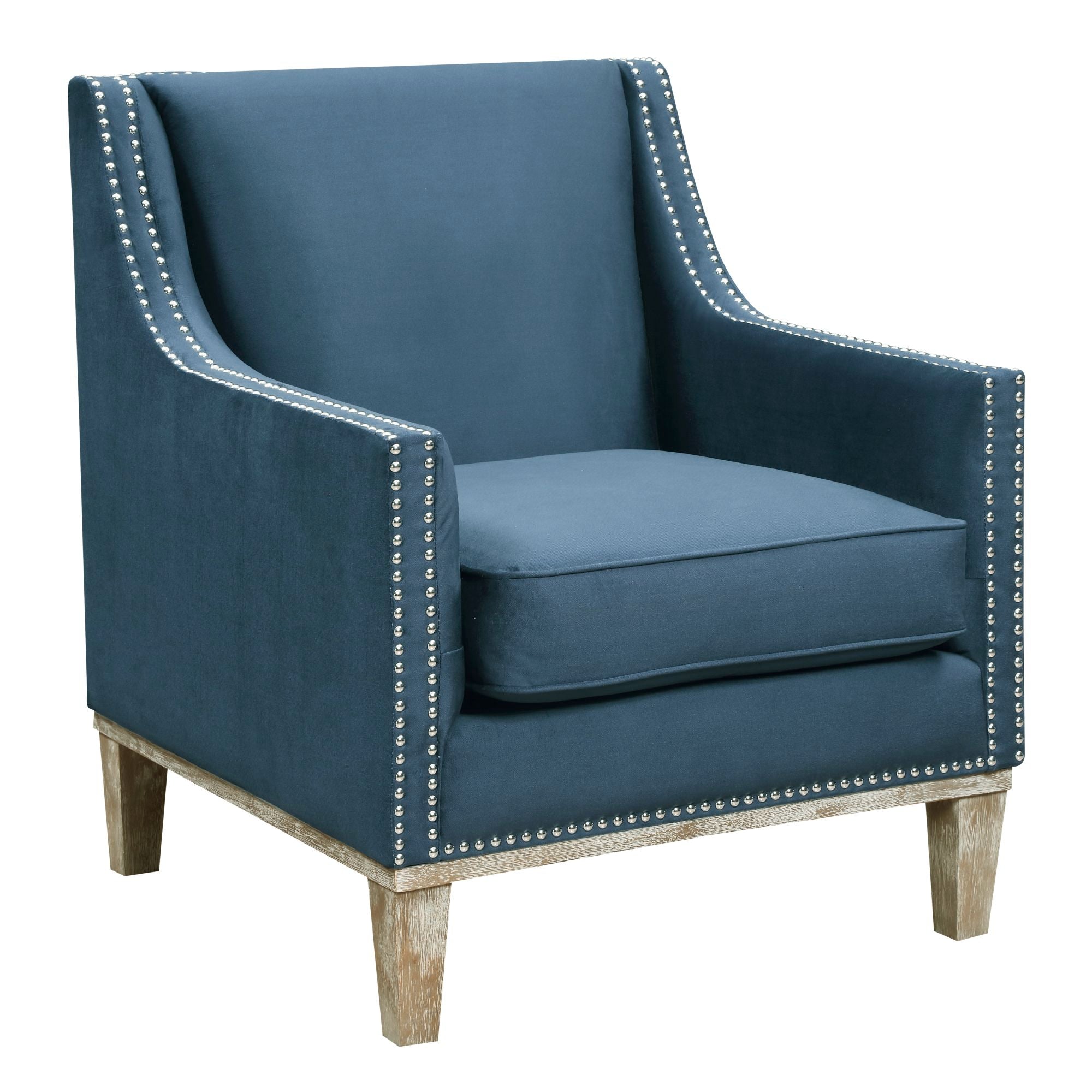 Augusta-16038-Chair-W/Wood-Leg-Distressed-Otto-Navy-(ISTA-3-packaging)