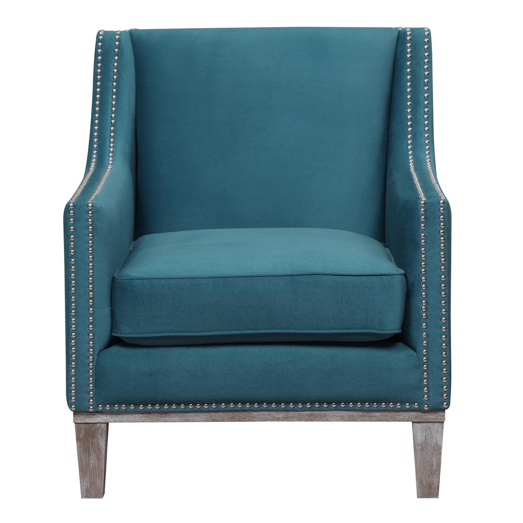 Augusta-16038-Chair-W/Wood-Leg-Distressed-Otto-Teal-(ISTA-3-packaging)