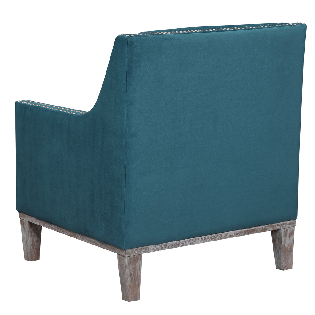Augusta-16038-Chair-W/Wood-Leg-Distressed-Otto-Teal-(ISTA-3-packaging)
