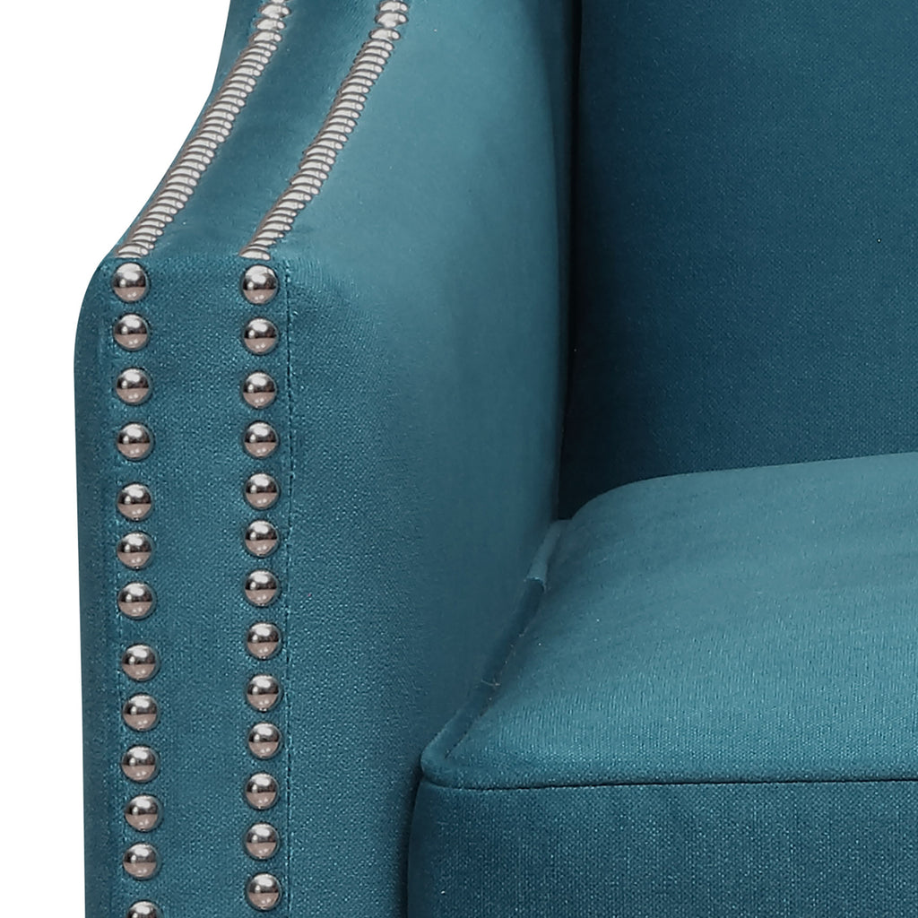 Augusta-16038-Chair-W/Wood-Leg-Distressed-Otto-Teal-(ISTA-3-packaging)