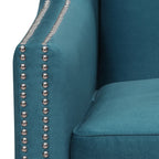 Augusta-16038-Chair-W/Wood-Leg-Distressed-Otto-Teal-(ISTA-3-packaging)