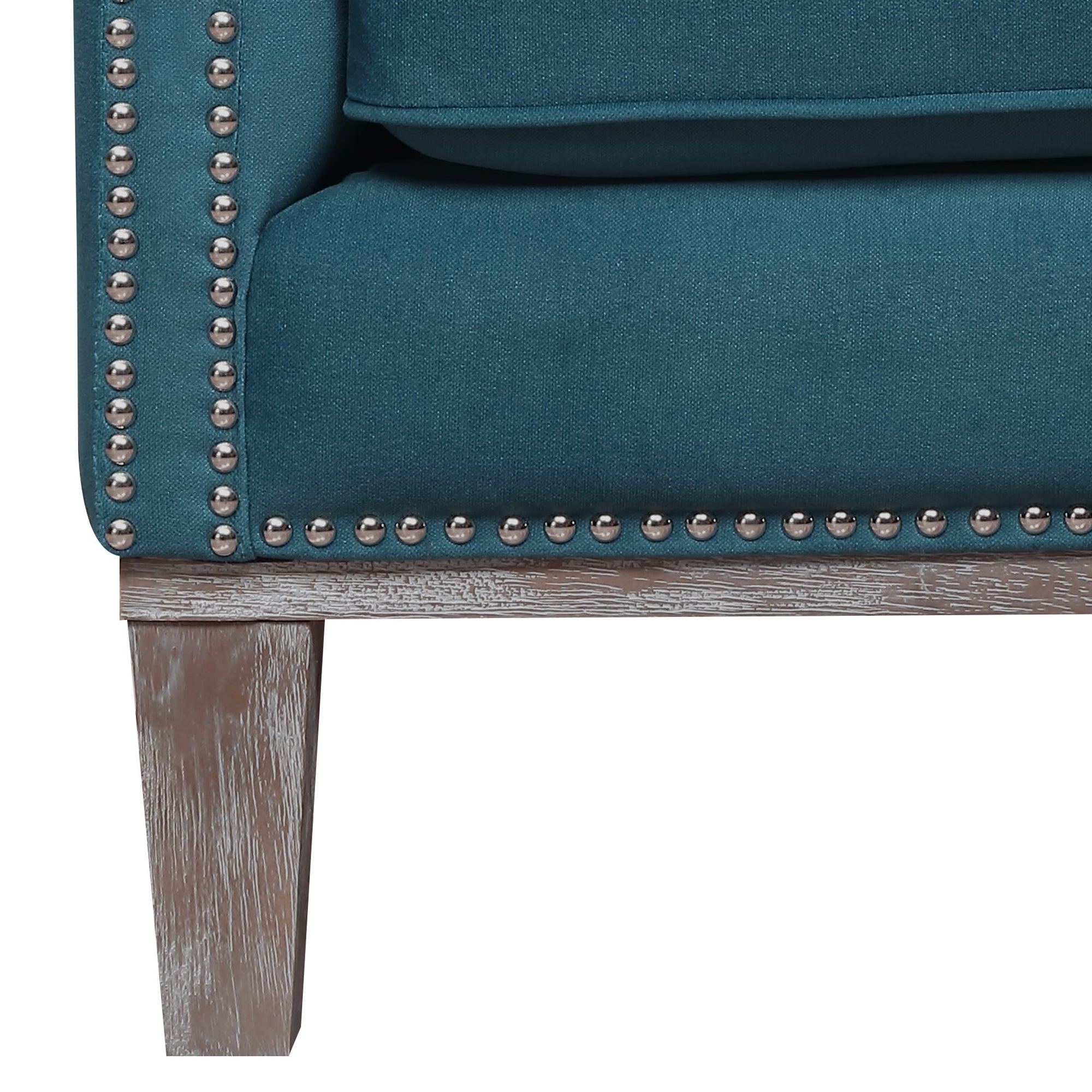 Augusta-16038-Chair-W/Wood-Leg-Distressed-Otto-Teal-(ISTA-3-packaging)