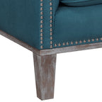 Augusta-16038-Chair-W/Wood-Leg-Distressed-Otto-Teal-(ISTA-3-packaging)