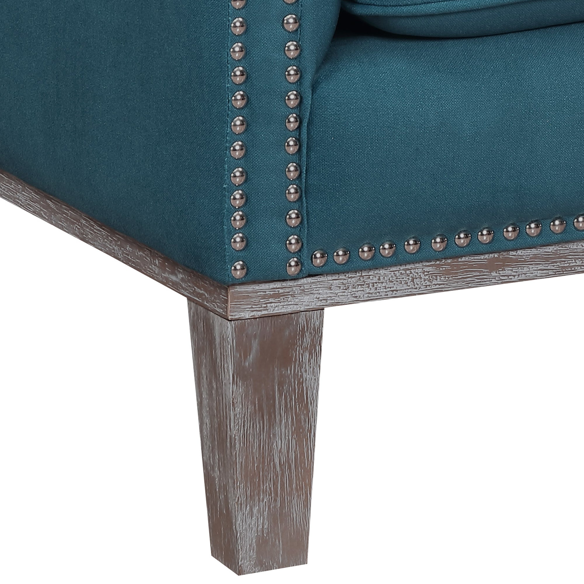 Augusta-16038-Chair-W/Wood-Leg-Distressed-Otto-Teal-(ISTA-3-packaging)