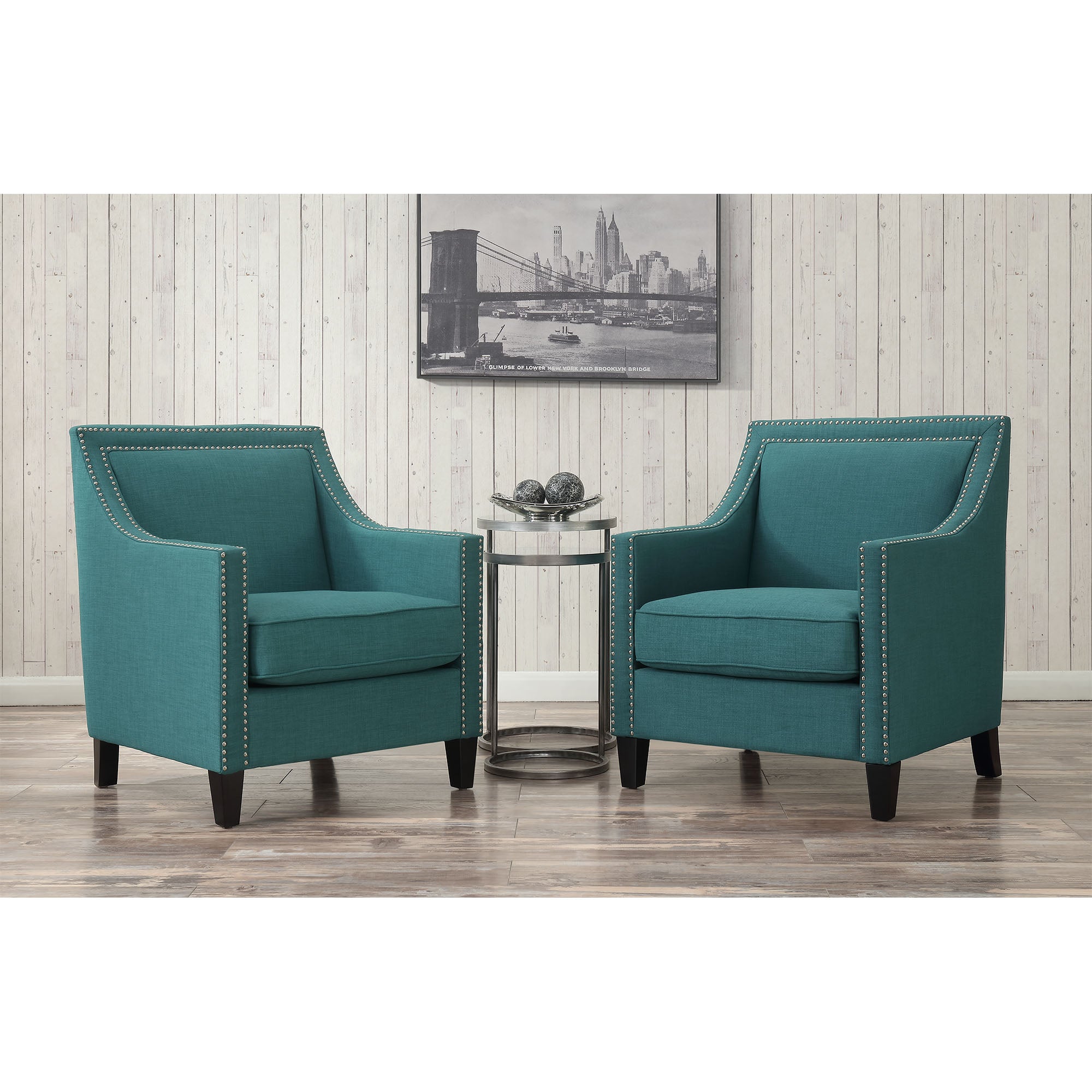 Erica-497-Chair-W/Chrome-Nails-Heirloom-Aqua/Teal-(ISTA-3)
