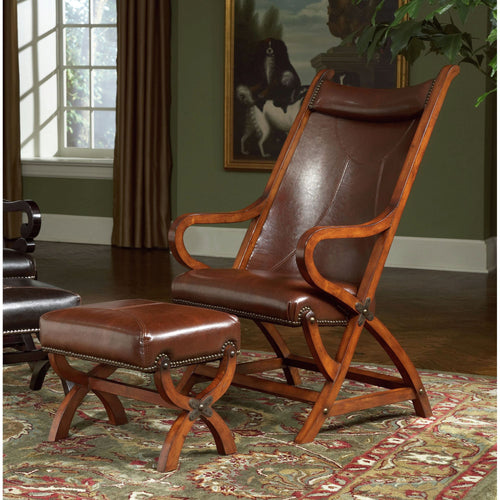 (L731A)-Hunter--Chair-&-Ottoman--Tobacco