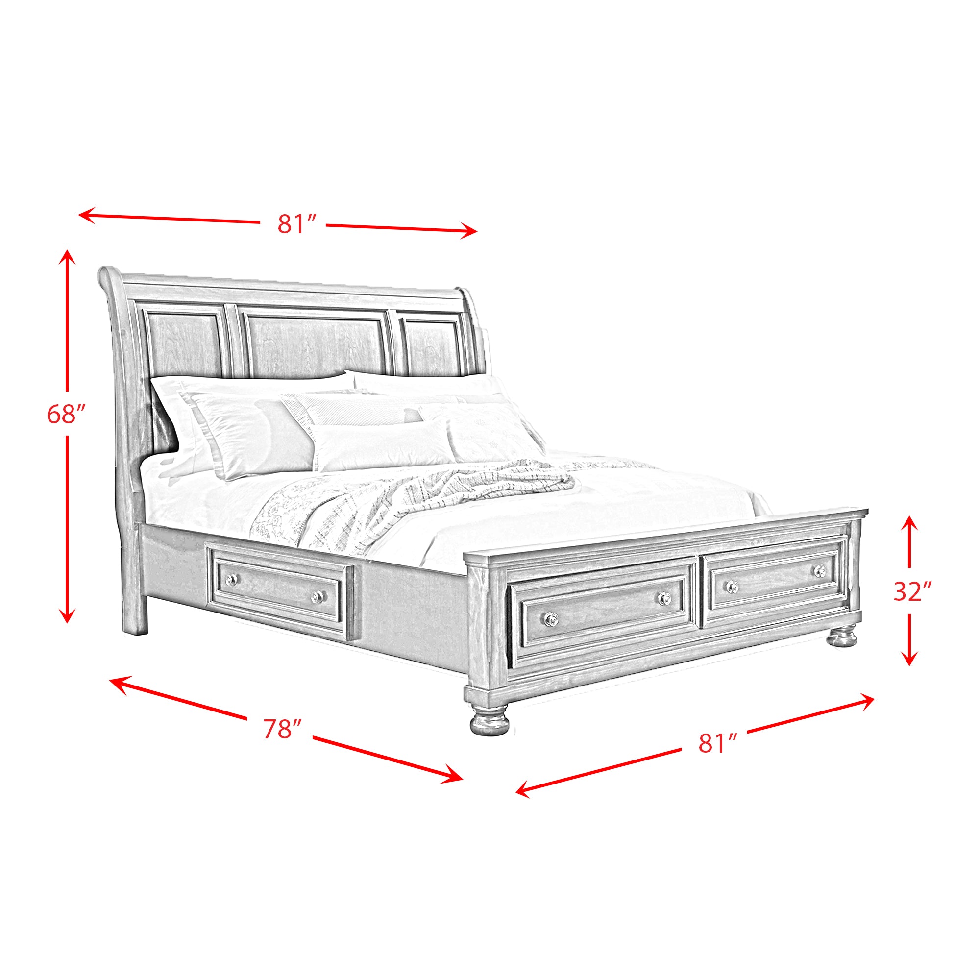 Kingston King Storage 6-piece Bedroom Set