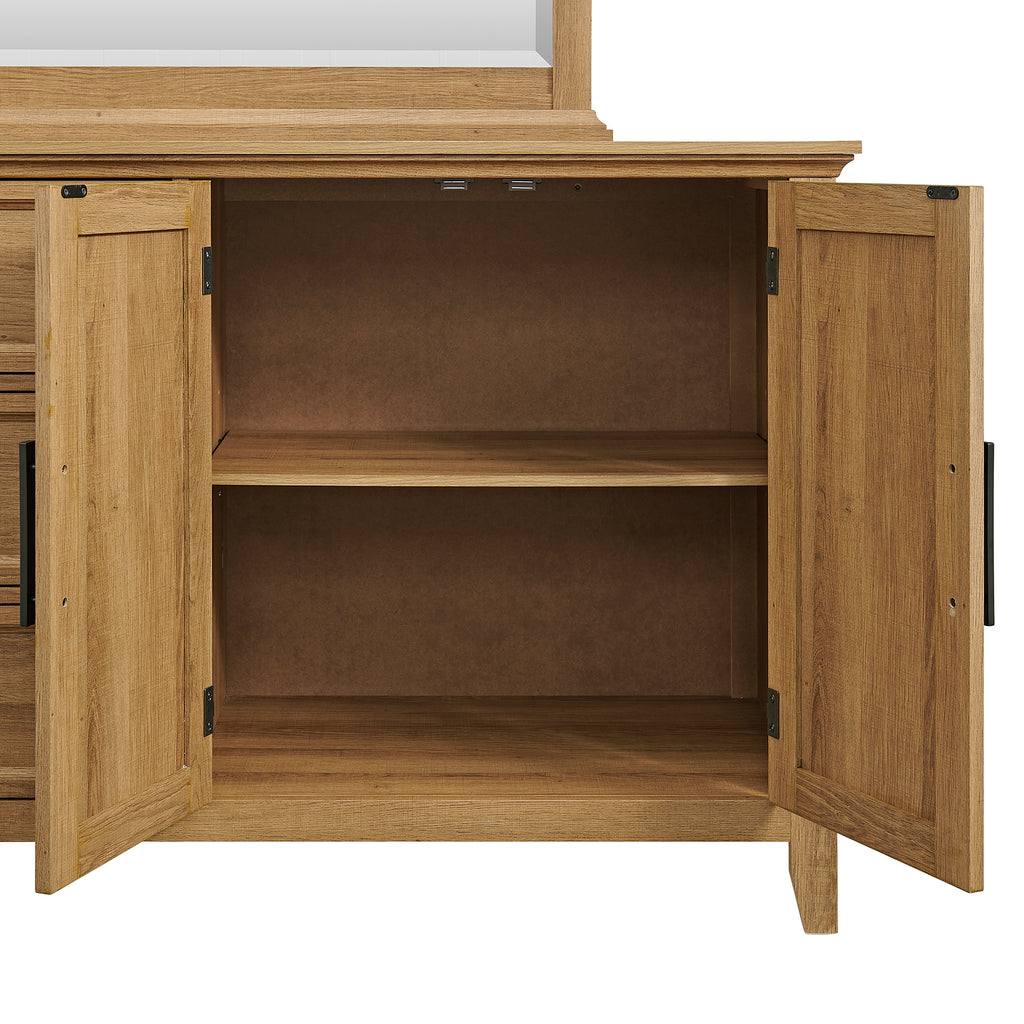 Matias-Bedroom-Set-with-Queen/Full-Headboard,-Dresser,-Mirror-&-Nightstand-in-Brown