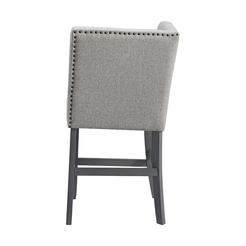 Seneca-Counter-Corner-Bench-with-Upholstered-Back-and-Grey-Fabric-in-Grey