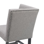 Seneca-Counter-Corner-Bench-with-Upholstered-Back-and-Grey-Fabric-in-Grey