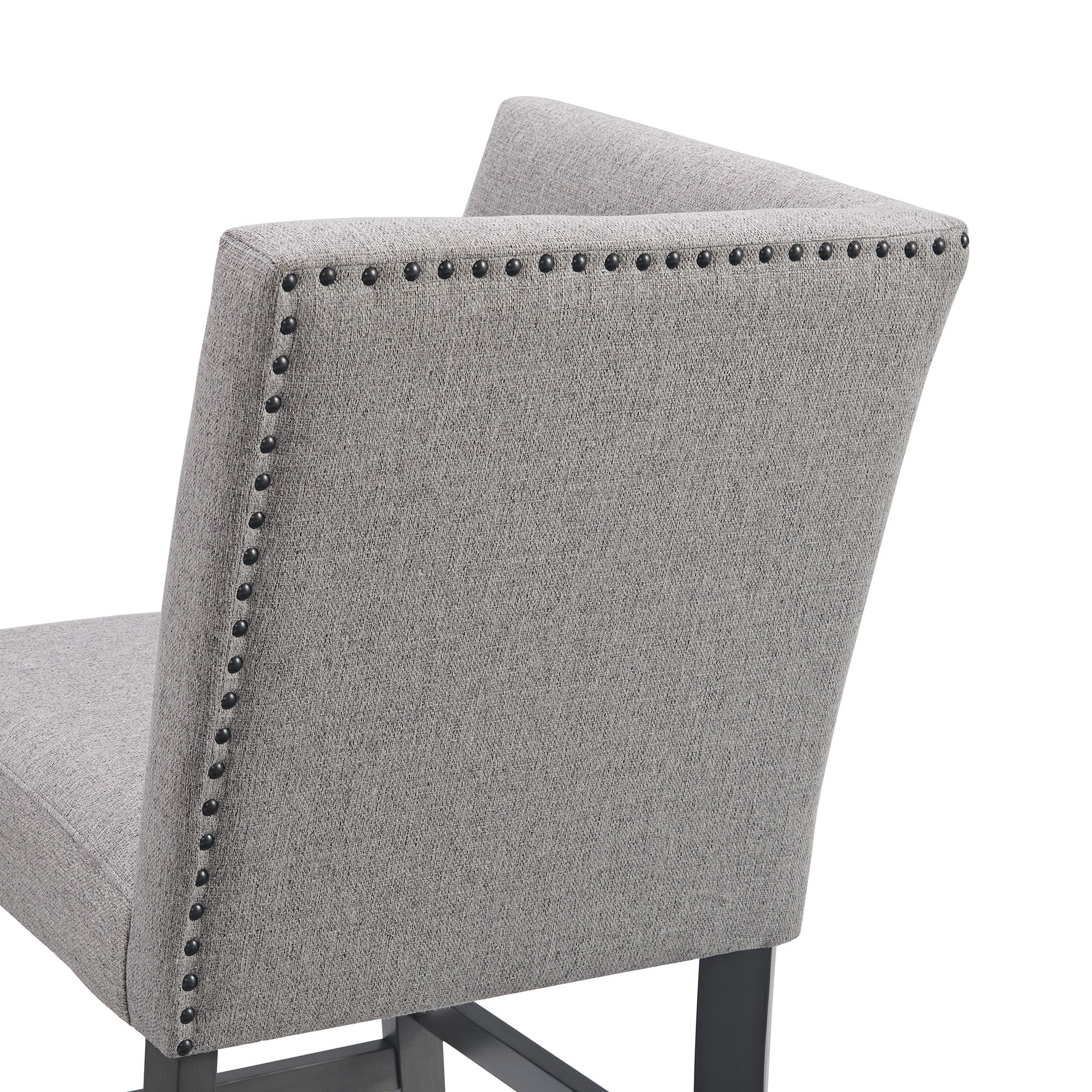 Seneca-Counter-Corner-Bench-with-Upholstered-Back-and-Grey-Fabric-in-Grey
