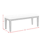 Versailles-Contemporary-Dining-Bench-with-Boucle-White-Fabric-in-Black