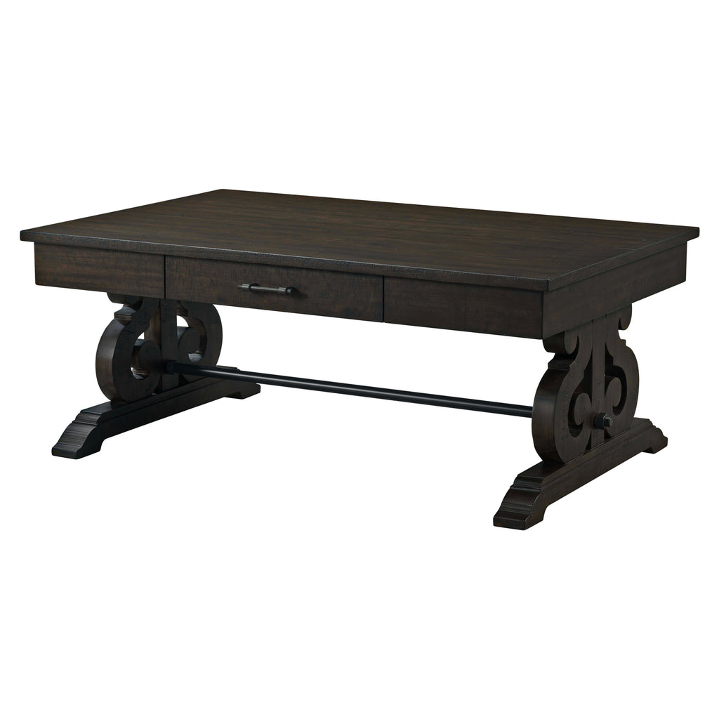 Stone Occasional Coffee Table with PU Leather Base