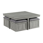 Uster-Coffee-Table-W/Four-storage-Stools-Grey