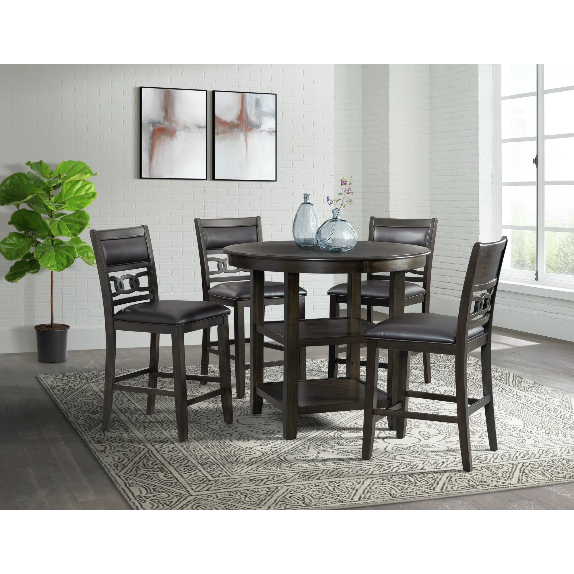 Amherst-Counter-Side-Chair-W/PU-Cushion-Dark-Finish-(2-Per-Pack)