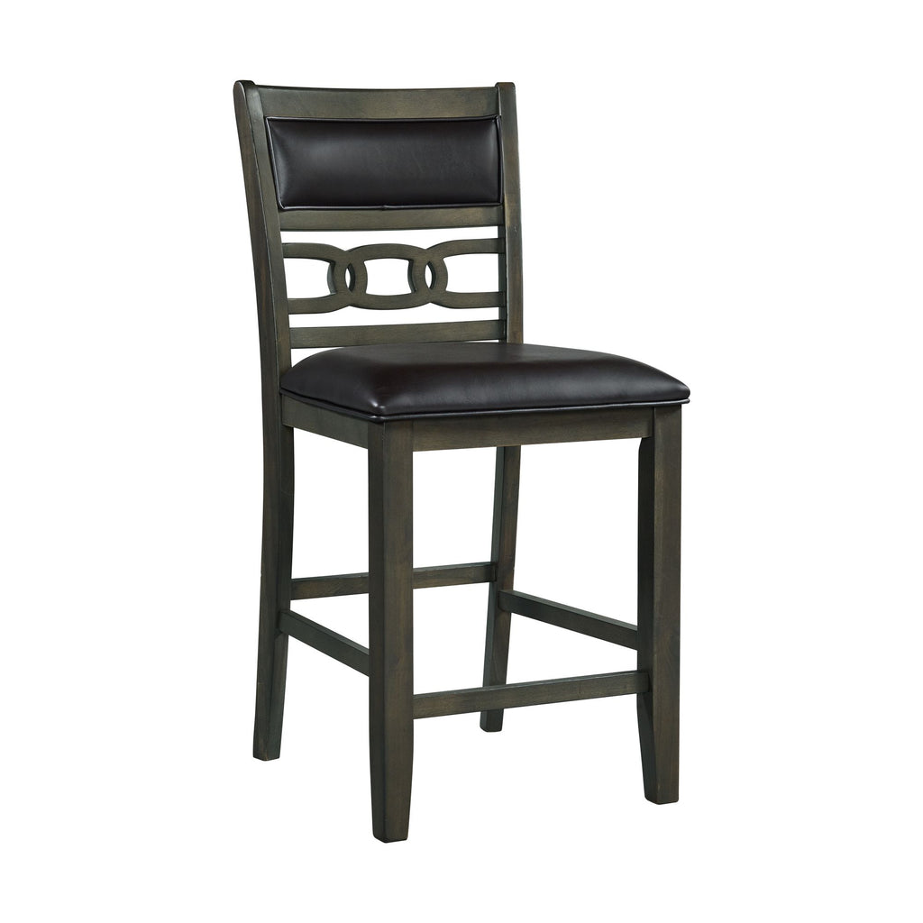 Amherst-Counter-Side-Chair-W/PU-Cushion-Grey-Finish-(2-Per-Pack)