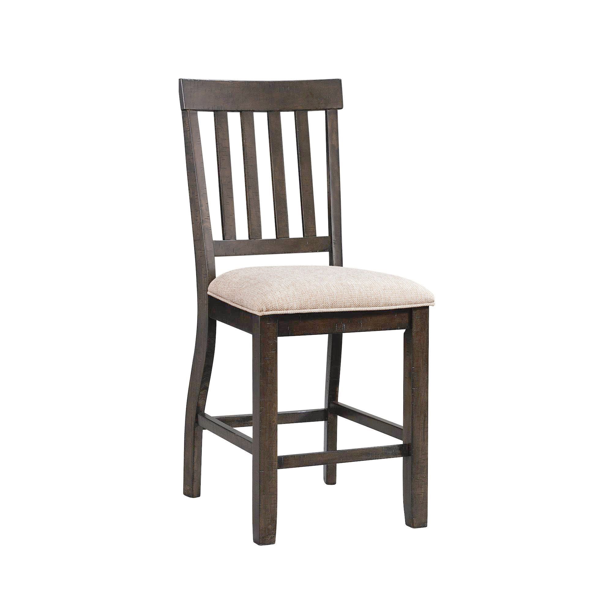 Stone Counter Wooden Slat Back Counter Side Chair Charcoal (2 Per Pack)