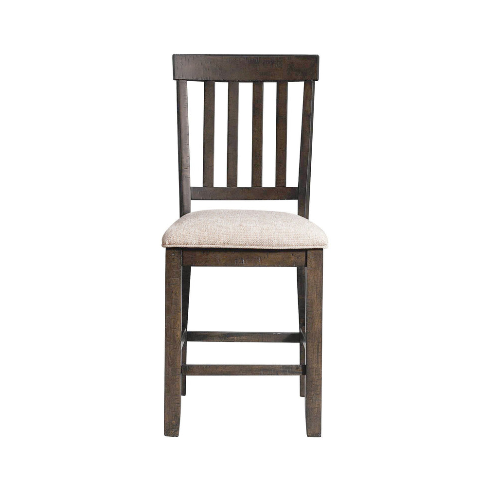 Stone Counter Wooden Slat Back Counter Side Chair Charcoal (2 Per Pack)