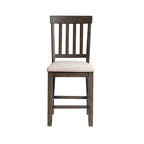 Stone Counter Wooden Slat Back Counter Side Chair Charcoal (2 Per Pack)
