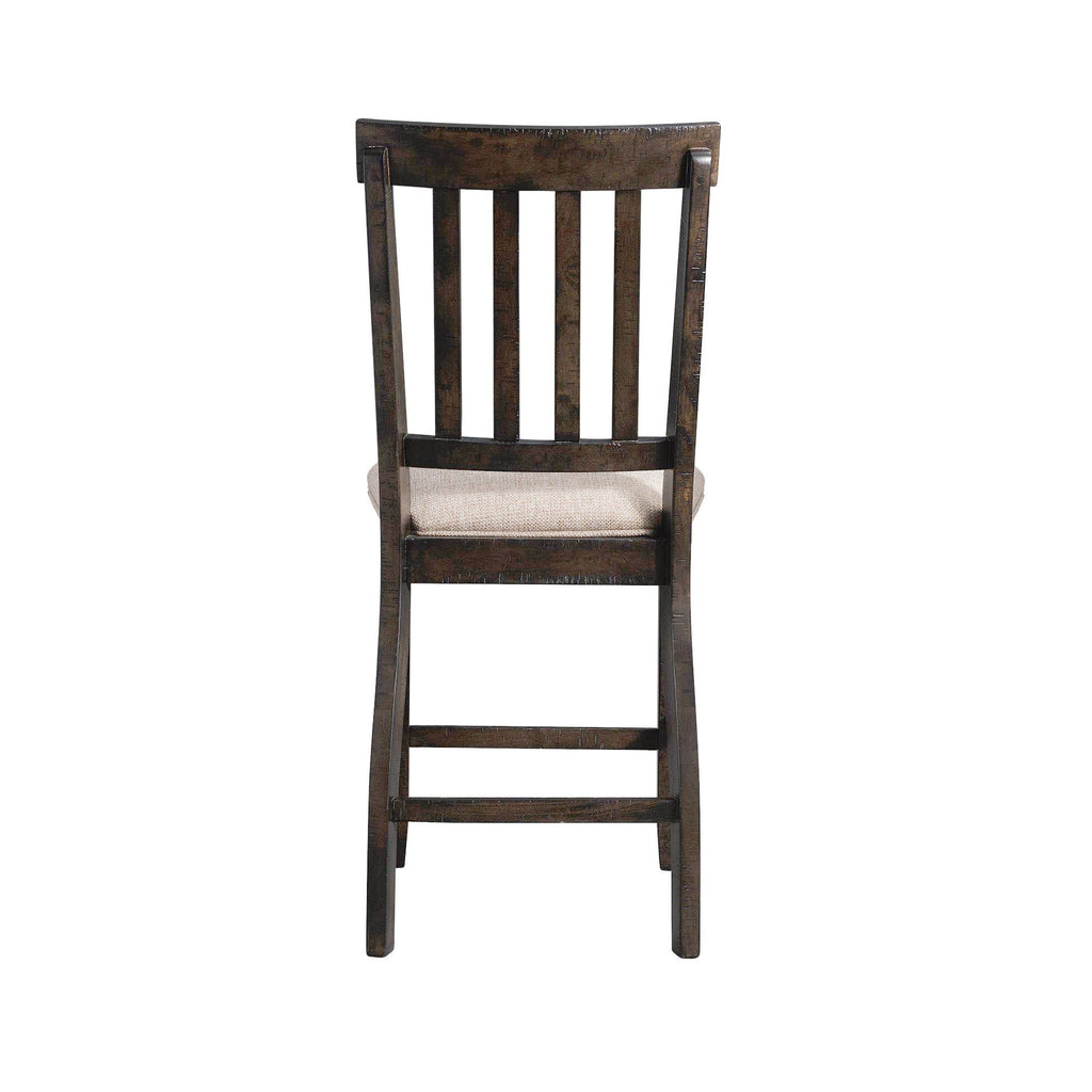 Stone Counter Wooden Slat Back Counter Side Chair Charcoal (2 Per Pack)