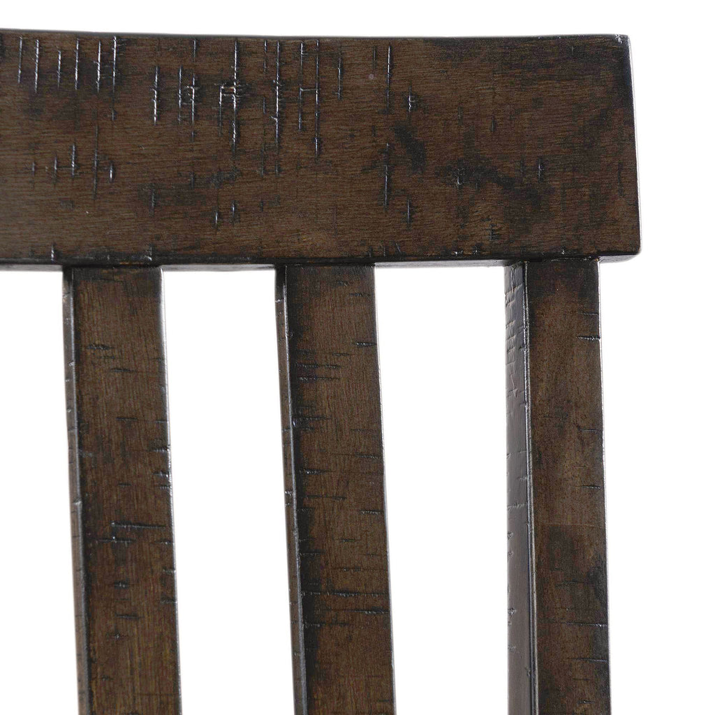 Stone Counter Wooden Slat Back Counter Side Chair Charcoal (2 Per Pack)