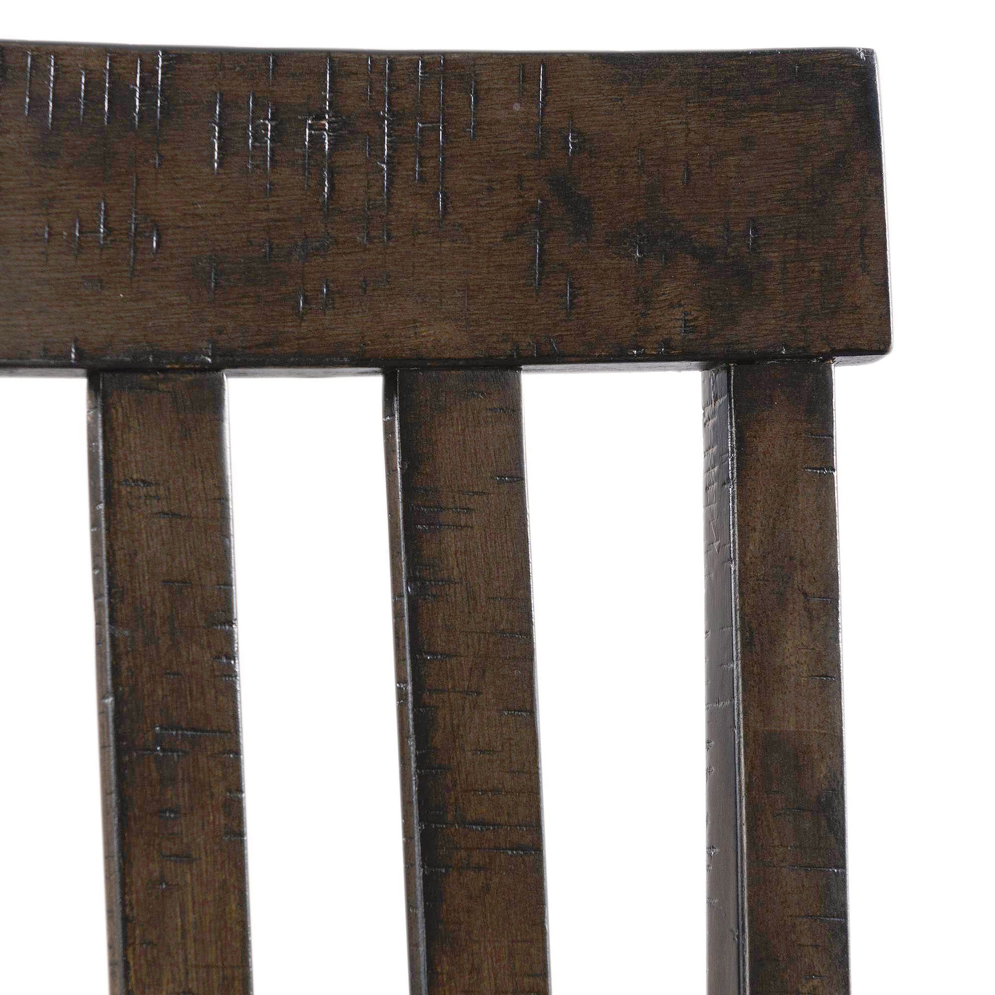 Stone Counter Wooden Slat Back Counter Side Chair Charcoal (2 Per Pack)