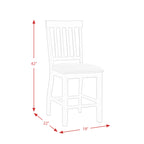 Stone Counter Wooden Slat Back Counter Side Chair Charcoal (2 Per Pack)