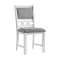 Amherst Dining Side Chair with Fabric Cushion Side Stretcher White Finish (2 Per Pack)
