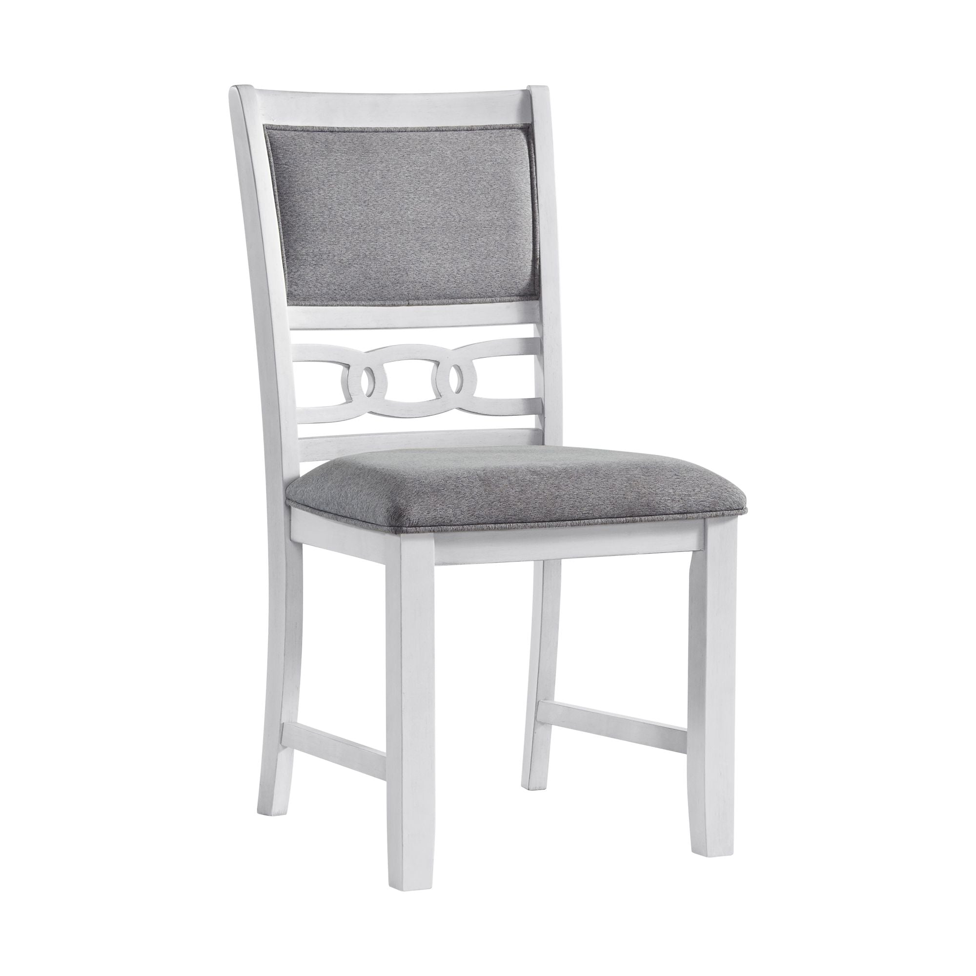 Amherst Dining Side Chair with Fabric Cushion Side Stretcher White Finish (2 Per Pack)
