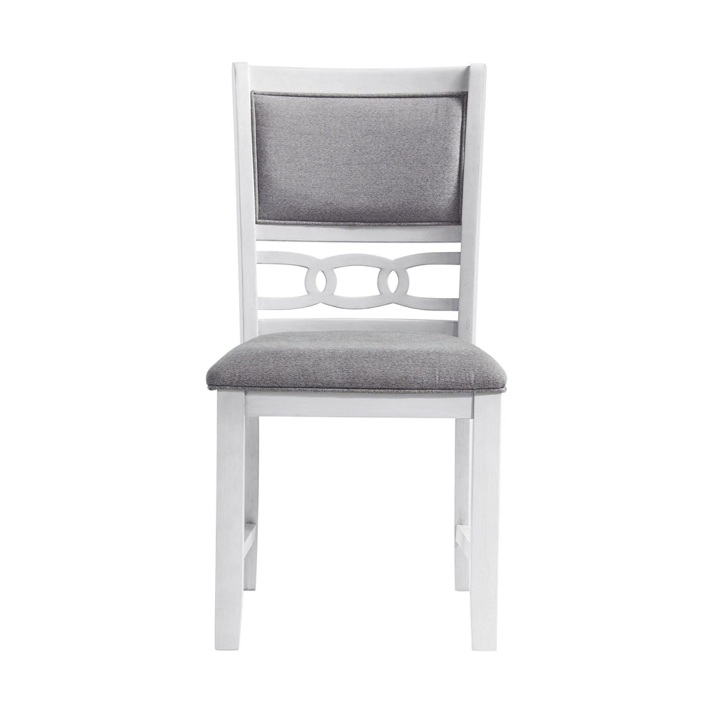 Amherst Dining Side Chair with Fabric Cushion Side Stretcher White Finish (2 Per Pack)