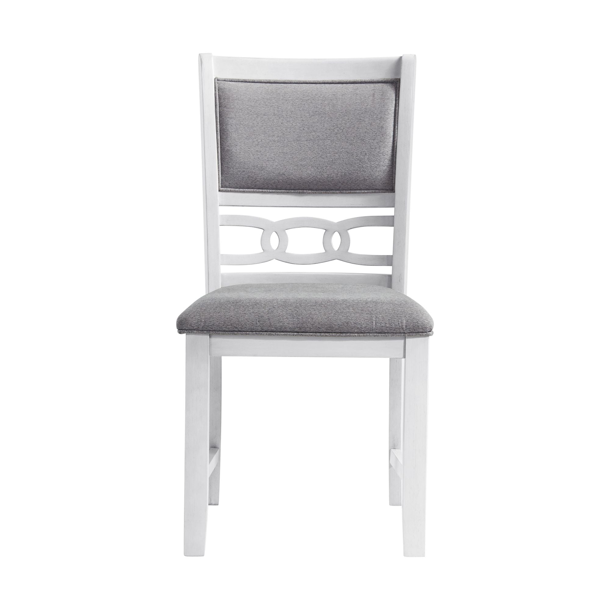 Amherst Dining Side Chair with Fabric Cushion Side Stretcher White Finish (2 Per Pack)