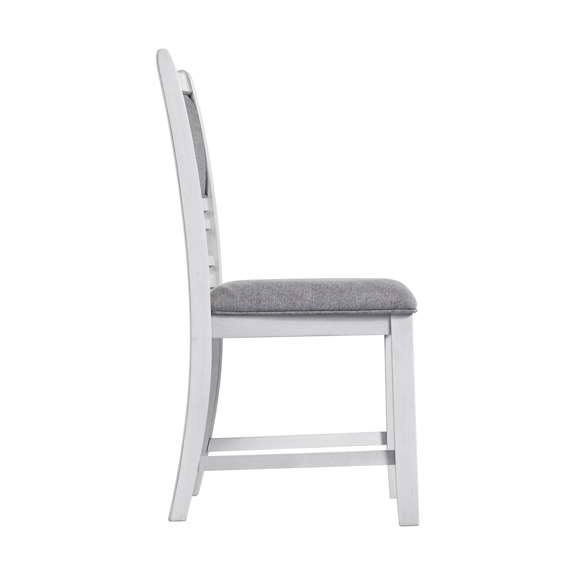 Amherst Dining Side Chair with Fabric Cushion Side Stretcher White Finish (2 Per Pack)