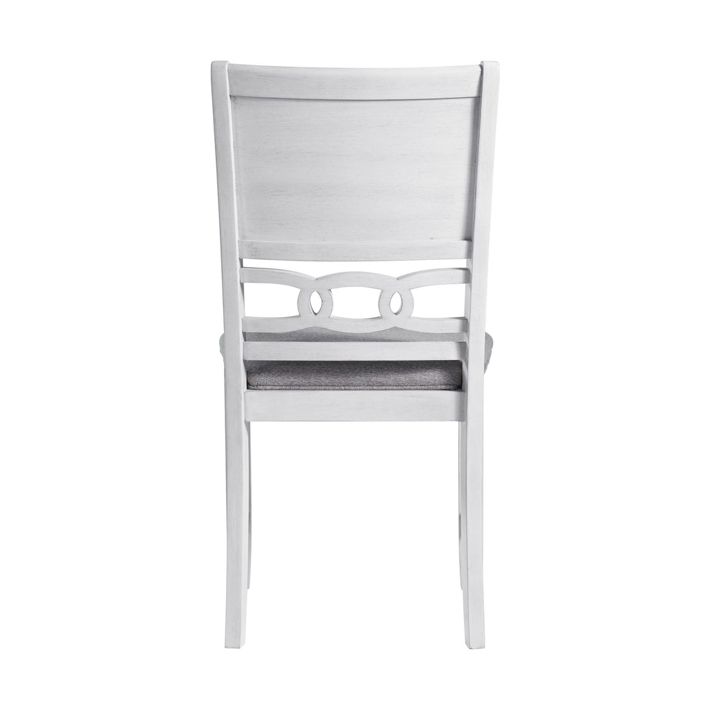 Amherst Dining Side Chair with Fabric Cushion Side Stretcher White Finish (2 Per Pack)