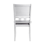 Amherst Dining Side Chair with Fabric Cushion Side Stretcher White Finish (2 Per Pack)