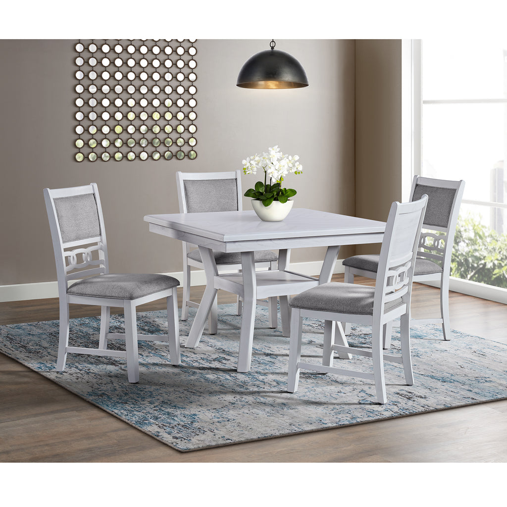 Amherst Dining Side Chair with Fabric Cushion Side Stretcher White Finish (2 Per Pack)