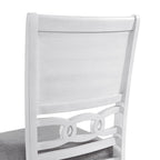 Amherst Dining Side Chair with Fabric Cushion Side Stretcher White Finish (2 Per Pack)