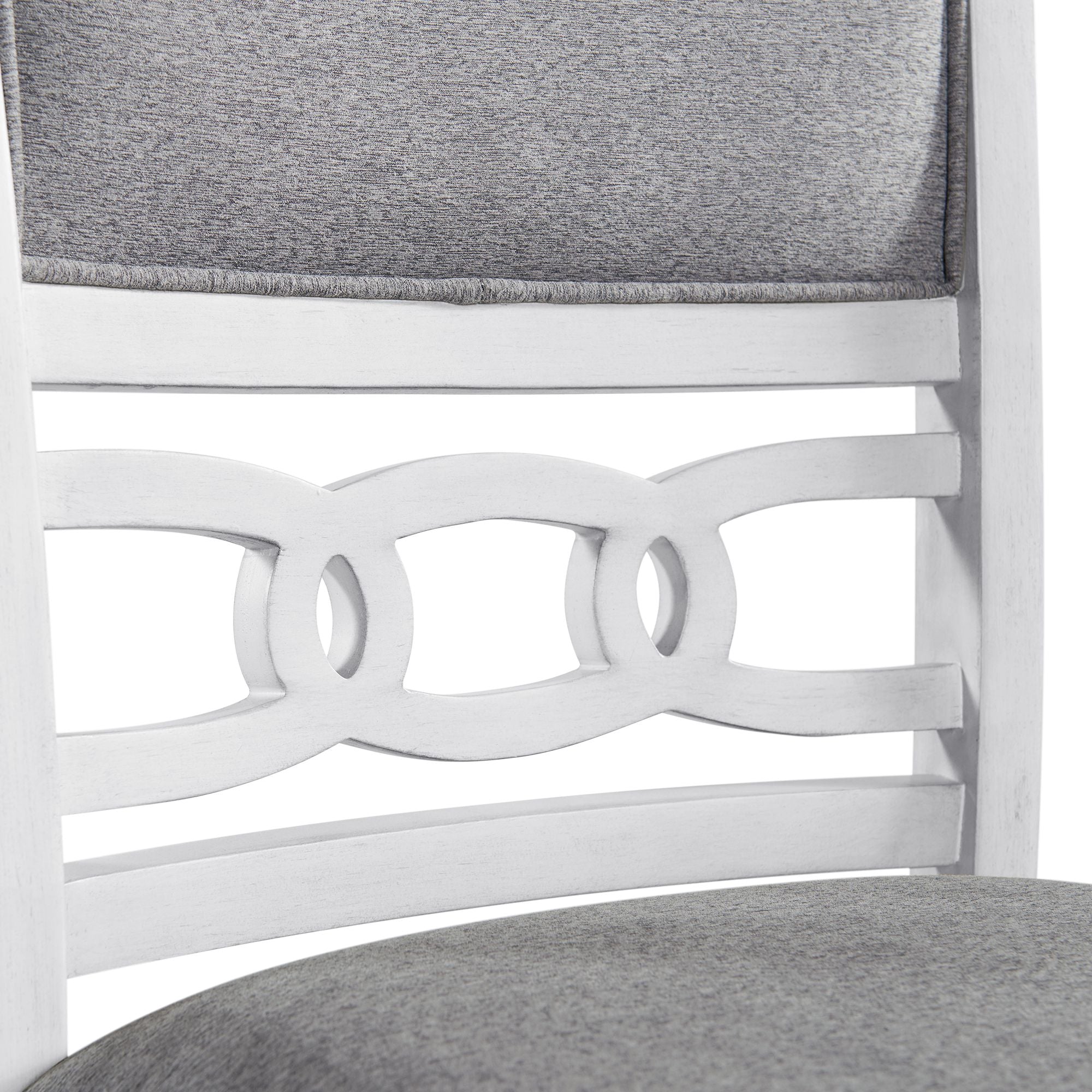 Amherst Dining Side Chair with Fabric Cushion Side Stretcher White Finish (2 Per Pack)