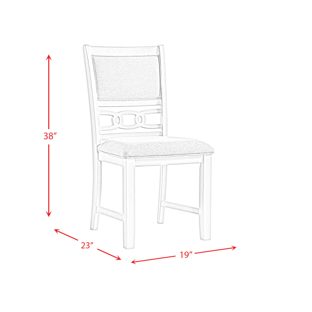 Amherst Dining Side Chair with Fabric Cushion Side Stretcher White Finish (2 Per Pack)