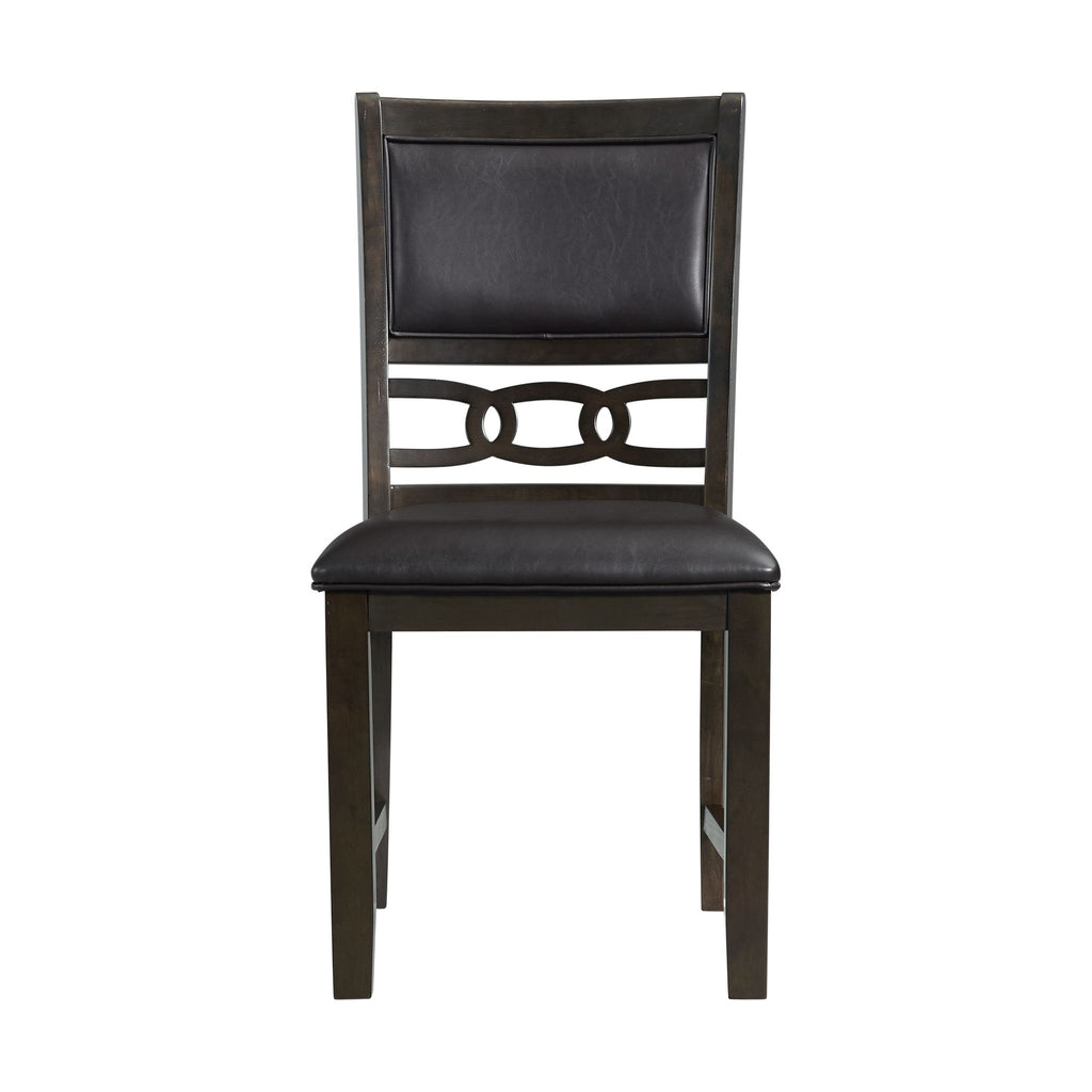 Amherst-Dining-Side-Chair-W/PU-Cushion-Side-Stretcher-Dark-Finish-(2-Per-Pack)