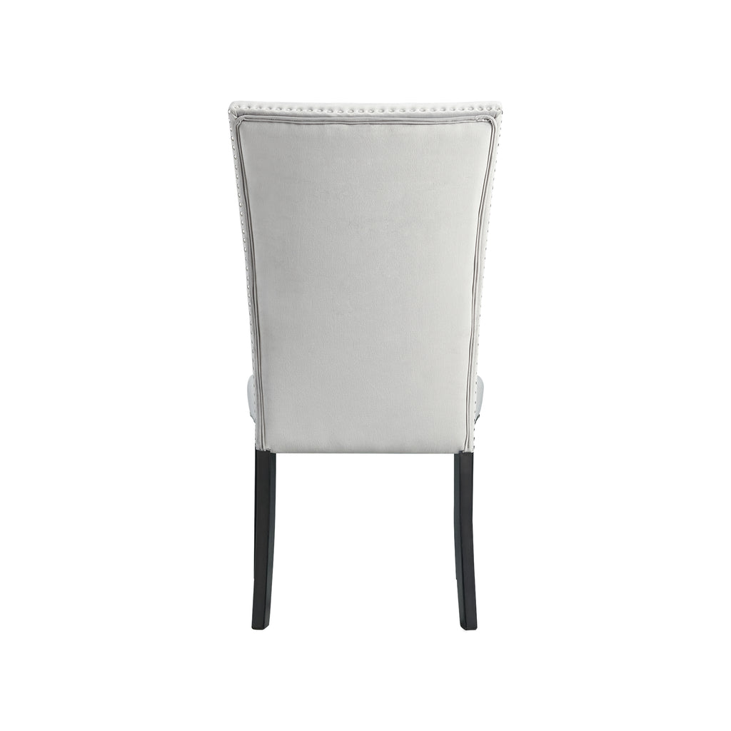 Francesca-Rectangular-Dining-Grey-Velvet-Side-Chair-W/-Nailhead-Trim-(2-Per-Pack)