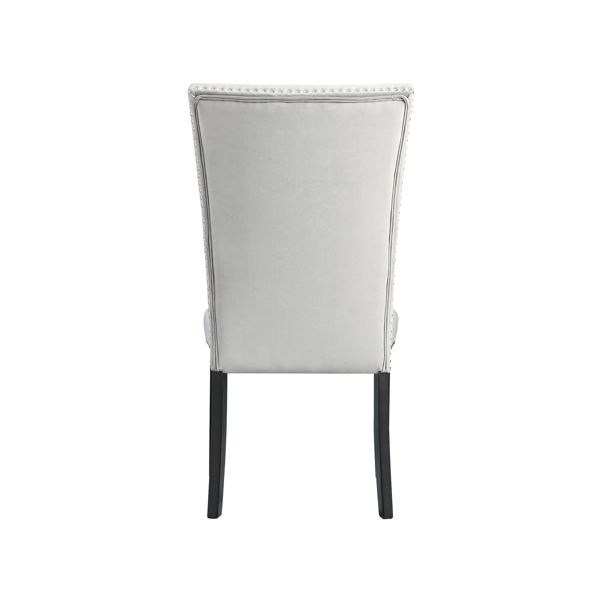 Francesca-Rectangular-Dining-Grey-Velvet-Side-Chair-W/-Nailhead-Trim-(2-Per-Pack)