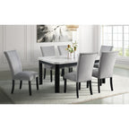 Francesca-Rectangular-Dining-Grey-Velvet-Side-Chair-W/-Nailhead-Trim-(2-Per-Pack)