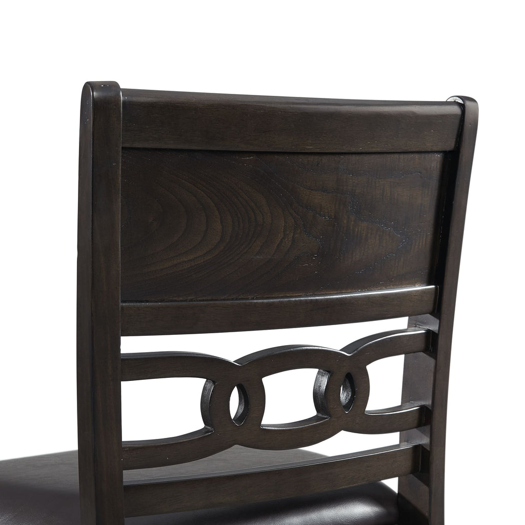 Amherst Counter Height 5-piece Dining Set Table and Four Faux Leather Side Chairs in Walnut