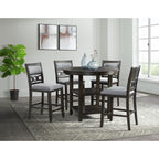 Amherst Counter Height 5-piece Dining Set Table and Four Side Chairs in Walnut