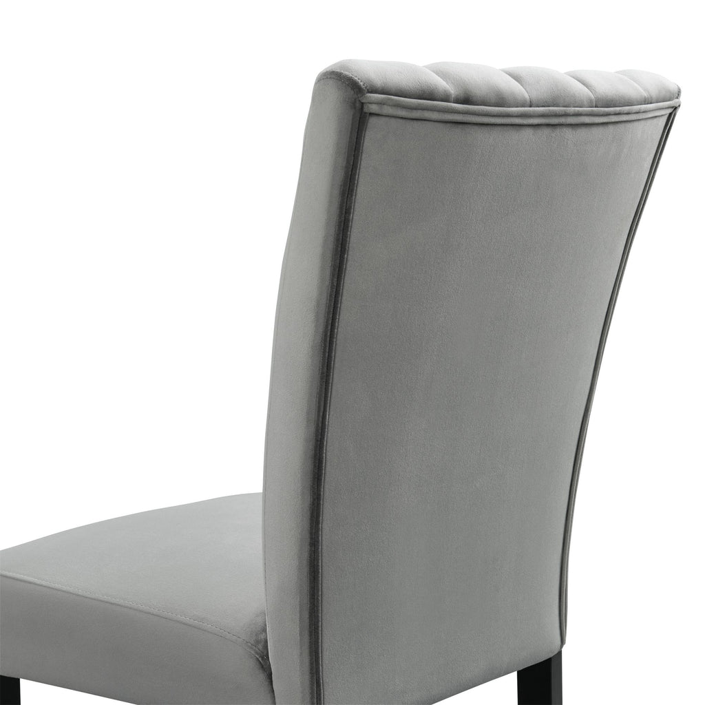 Bellini-5PC-Dining-Set-in-Grey-Round-Table-&-Four-Grey-Velvet-Chairs