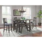 Cash-Counter-6PC-Dining-Set-Table,-Four-Chairs-&-Bench